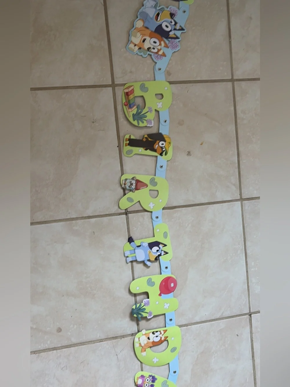 Long Bluey happy birthday banner - used once